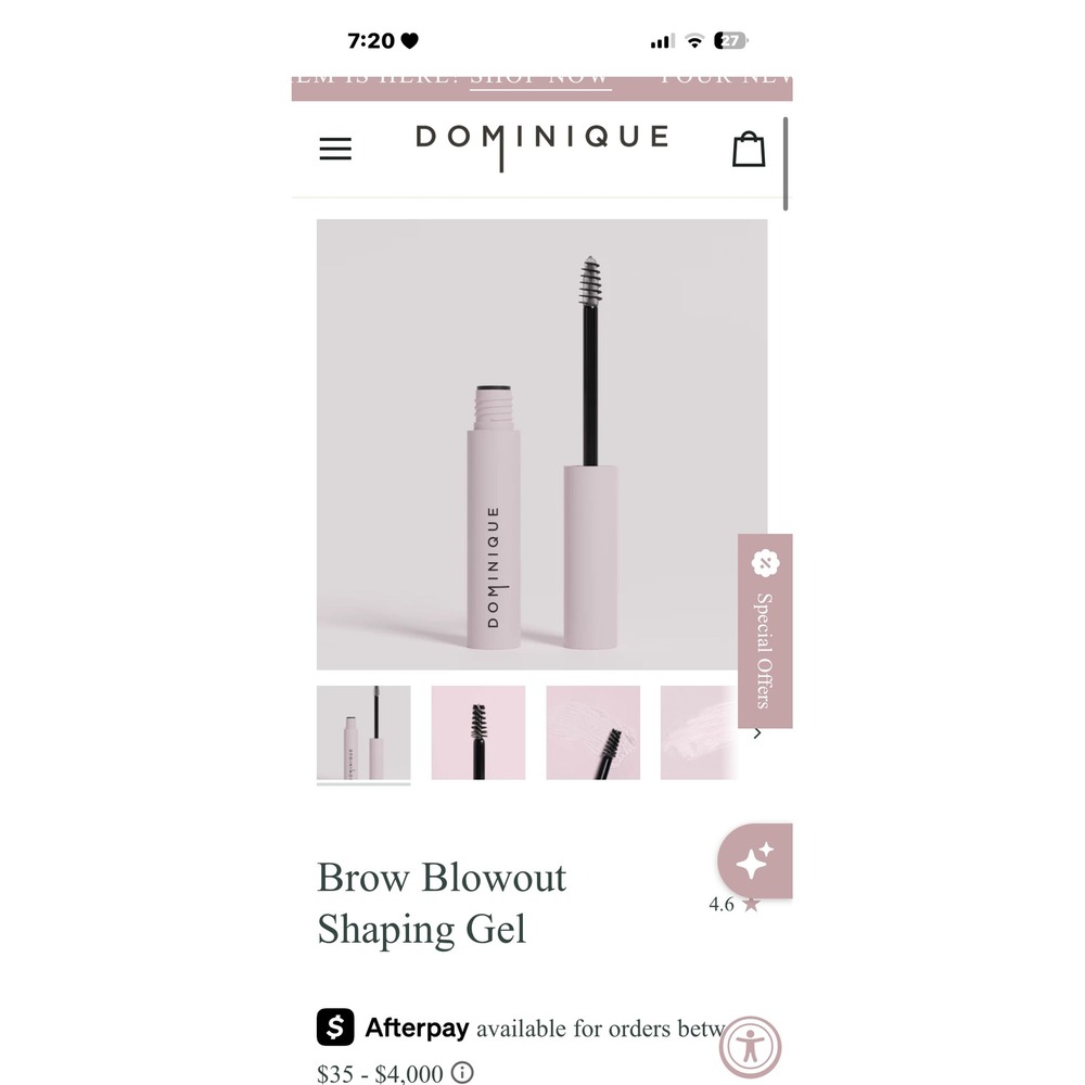 NEW Dominique Cosmetics Brow Blowout Shaping Gel Clear 2.3g 0.08oz
